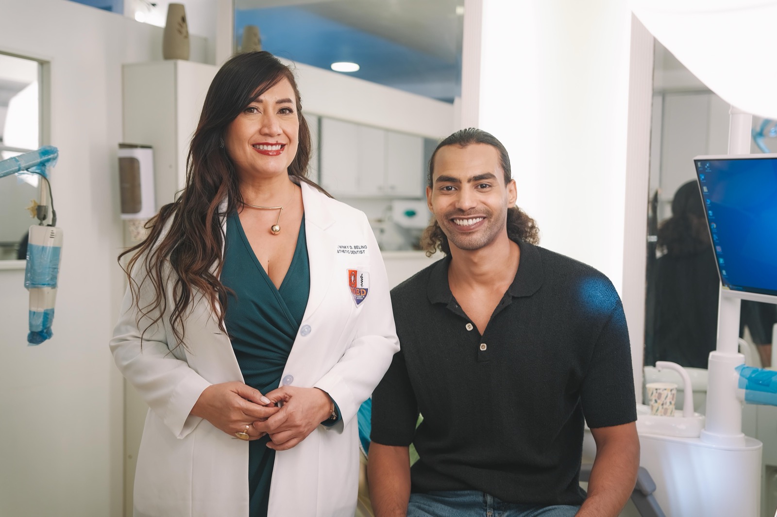 Dr. Twinky with male patient before smile makeover